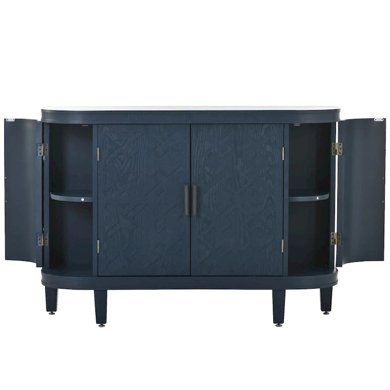 Accent Storage Cabinet Sideboard Wooden Cabinet with Antique Pattern Doors for Hallway, Entryway, Living Room