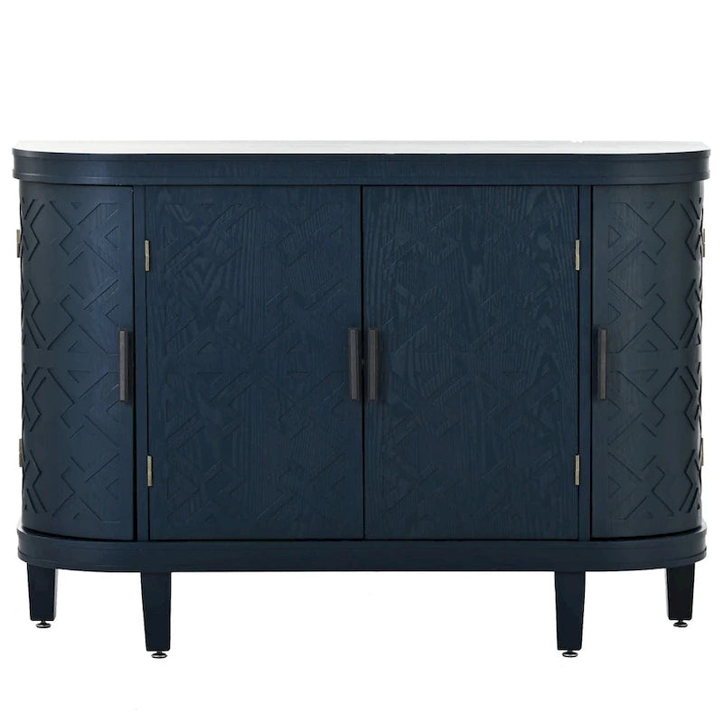Accent Storage Cabinet Sideboard Wooden Cabinet with Antique Pattern Doors for Hallway, Entryway, Living Room