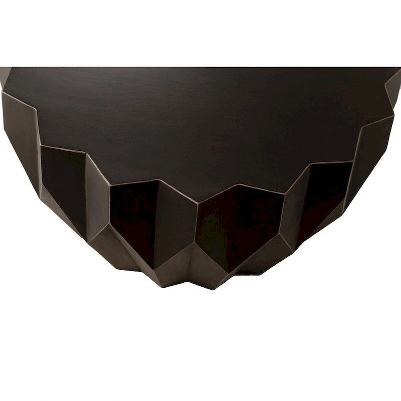 29 in. Black Solid Wood Round Distressed Coffee Table