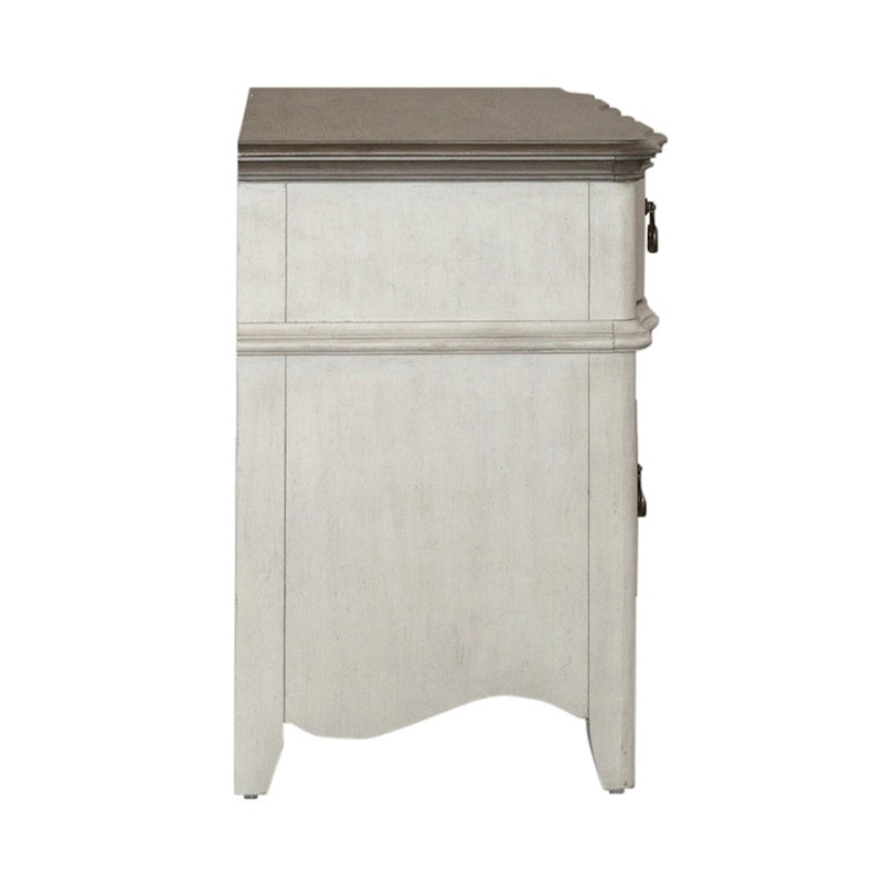 Wirebrushed Antique White Credenza - 56W x 21D x 30H in