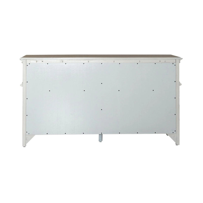 Wirebrushed Antique White Credenza - 56W x 21D x 30H in