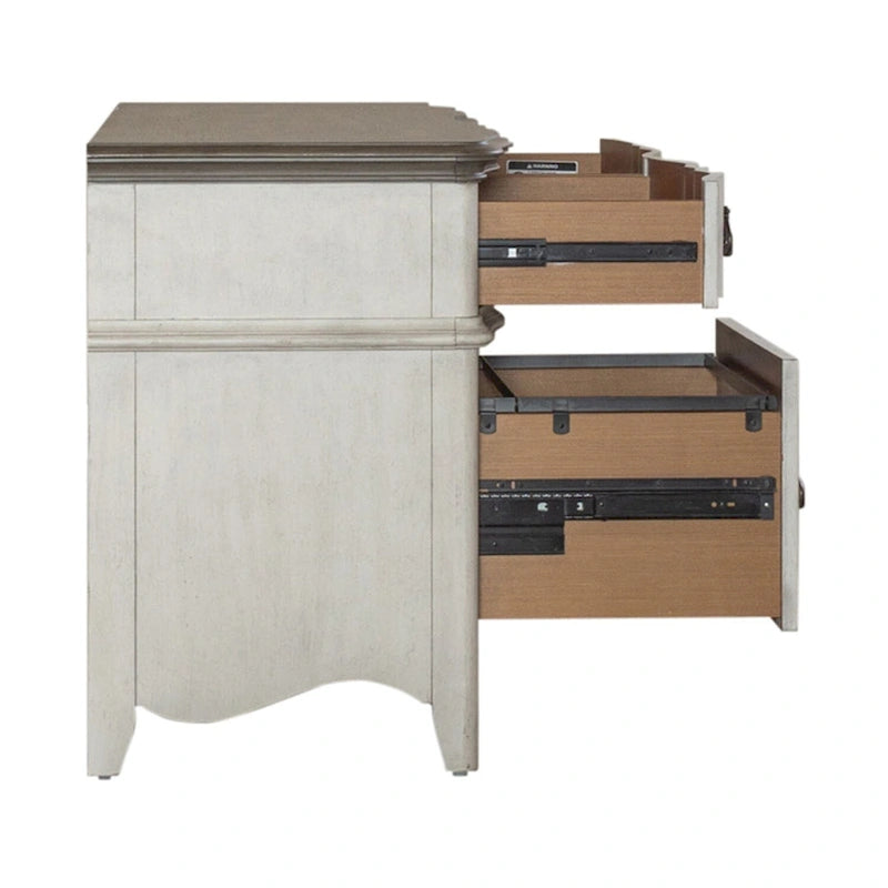 Wirebrushed Antique White Credenza - 56W x 21D x 30H in