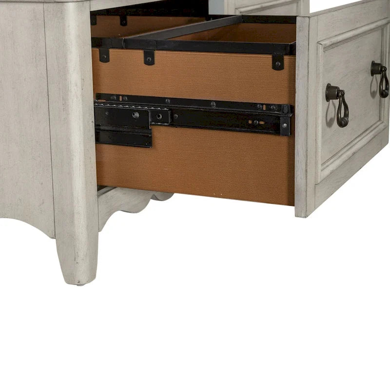 Wirebrushed Antique White Credenza - 56W x 21D x 30H in