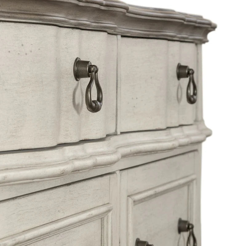 Wirebrushed Antique White Credenza - 56W x 21D x 30H in