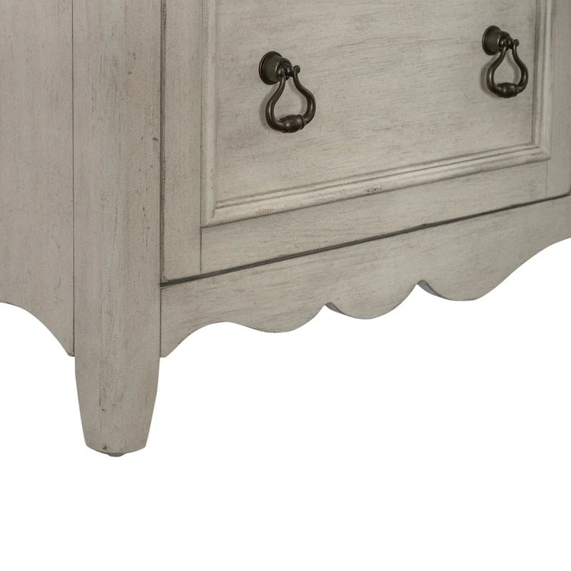 Wirebrushed Antique White Credenza - 56W x 21D x 30H in